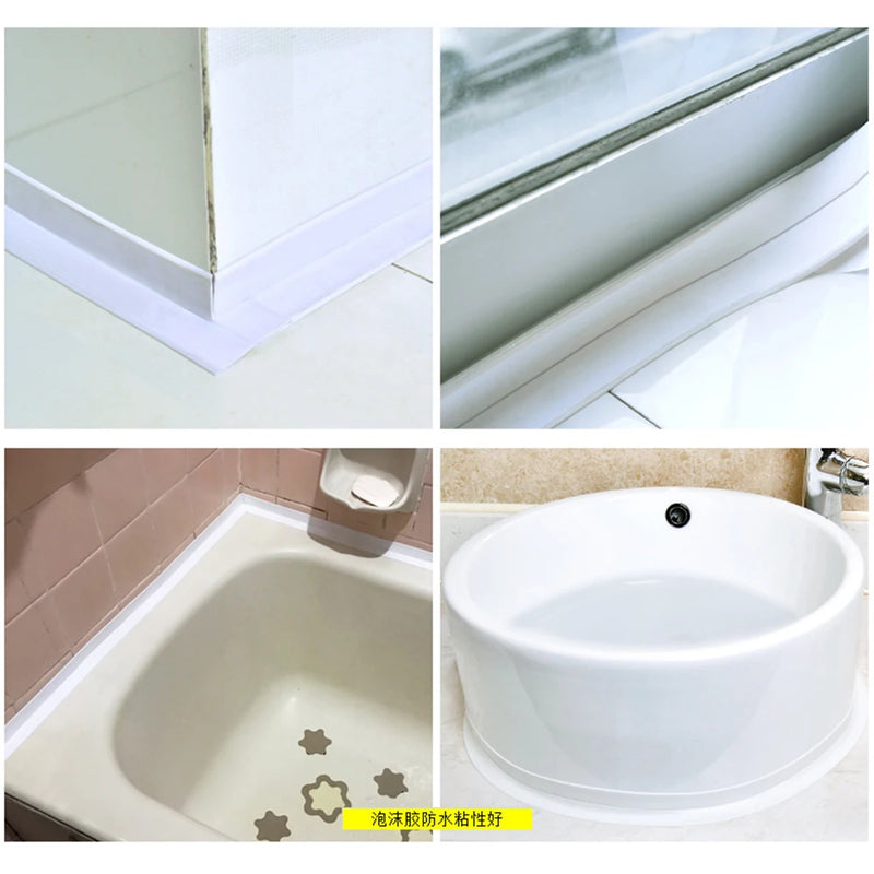 Waterproof Wall Tape Bathroom Kitchen Adhesive Tape Contour Tape Cardboard Sealing Strip Bathroom Shower