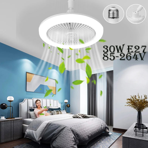 Ceiling Fan with Light and Silent E27 Electric Fan Ceiling Lamp With Remote Control Ceiling Fans Lights for Living Room